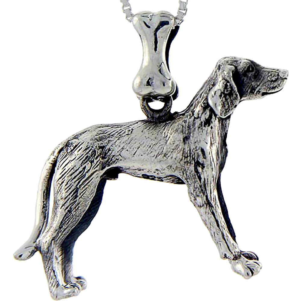 Sterling Silver Fox Hound Dog Pendant �