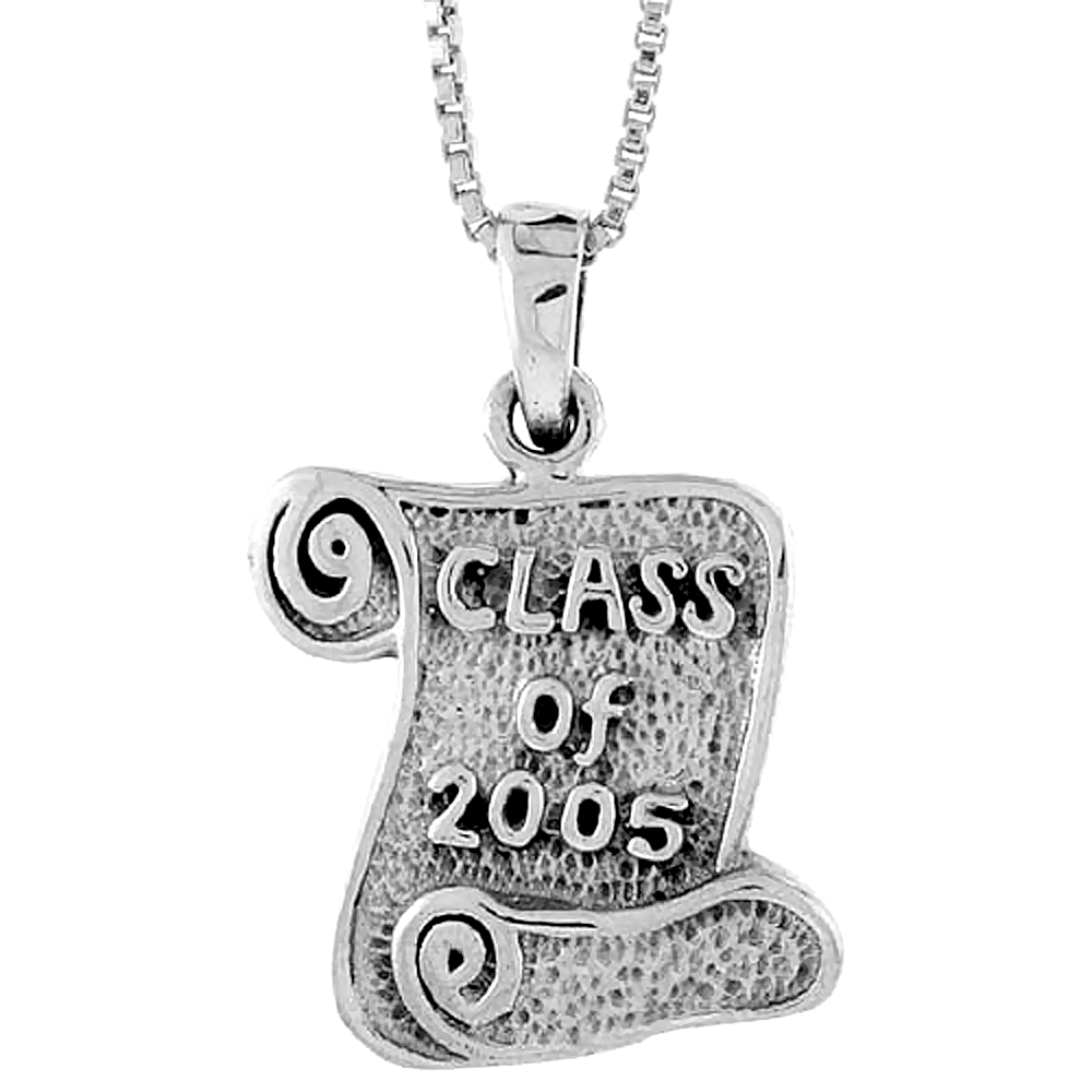 Sterling Silver Class of 2004 Pendant, 3/4 inch 