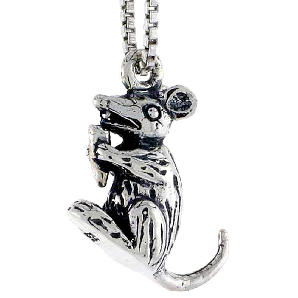 Sterling Silver Rat Charm, 5/8 inch tall