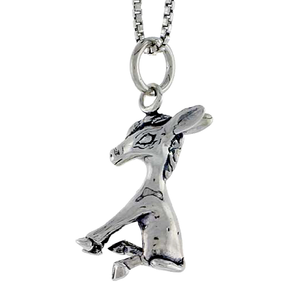 Sterling Silver Donkey Charm, 3/4 inch tall