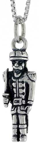 Sterling Silver Soldier Charm, 7/8 inch tall
