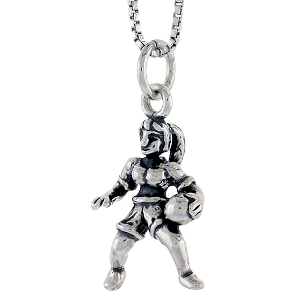 Sterling Silver Basketball Player Charm, 3/4 inch tall