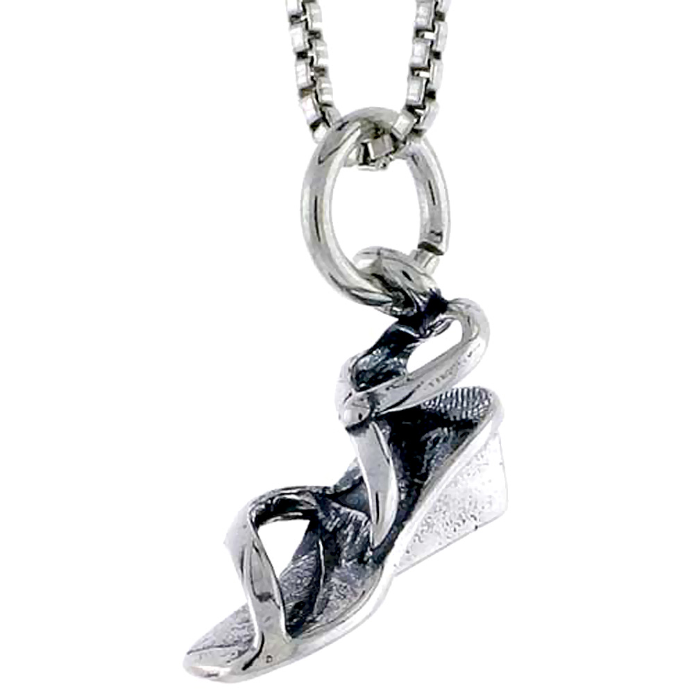 Sterling Silver Clog Shoe Charm, 1/2 inch tall