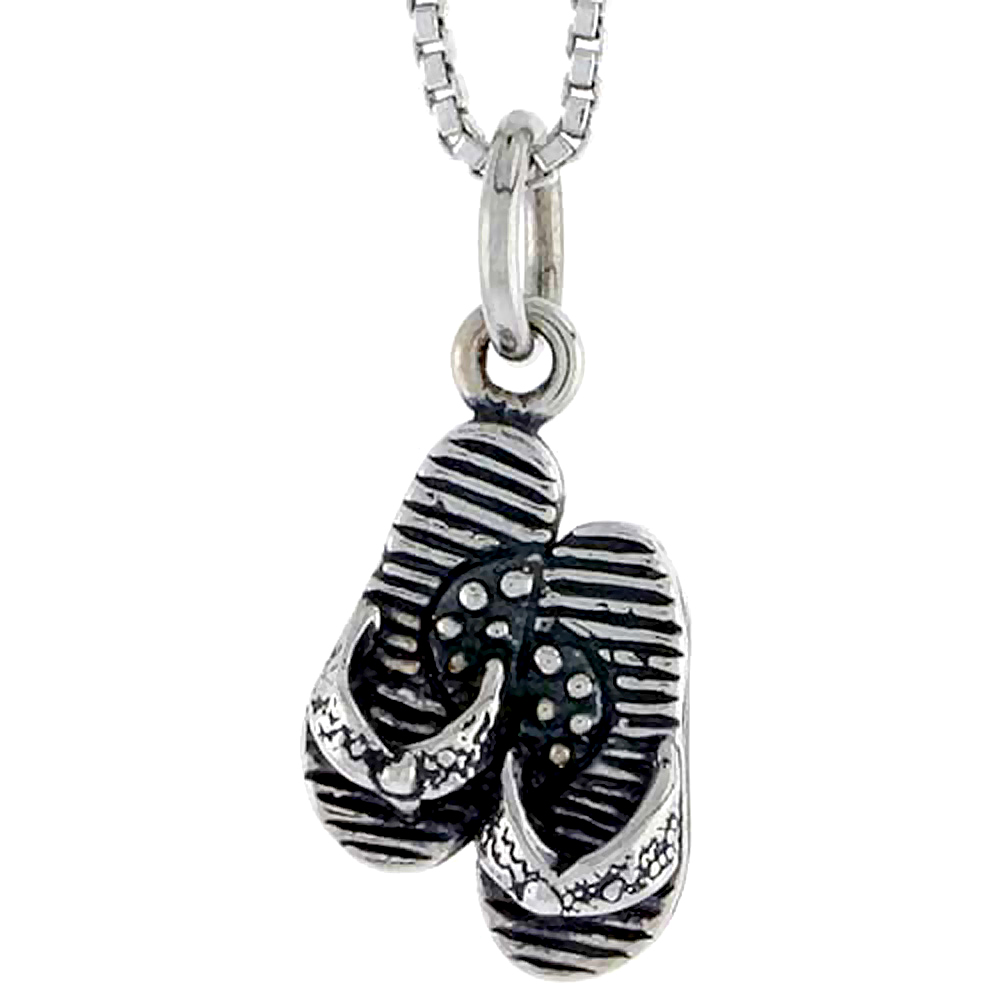 Sterling Silver Flip Flop Charm, 1/2 inch tall