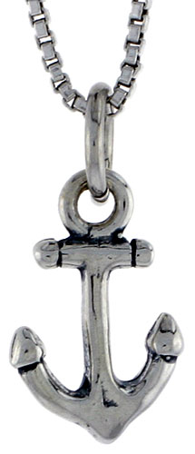 Sterling Silver Anchor Charm, 1/2 inch tall
