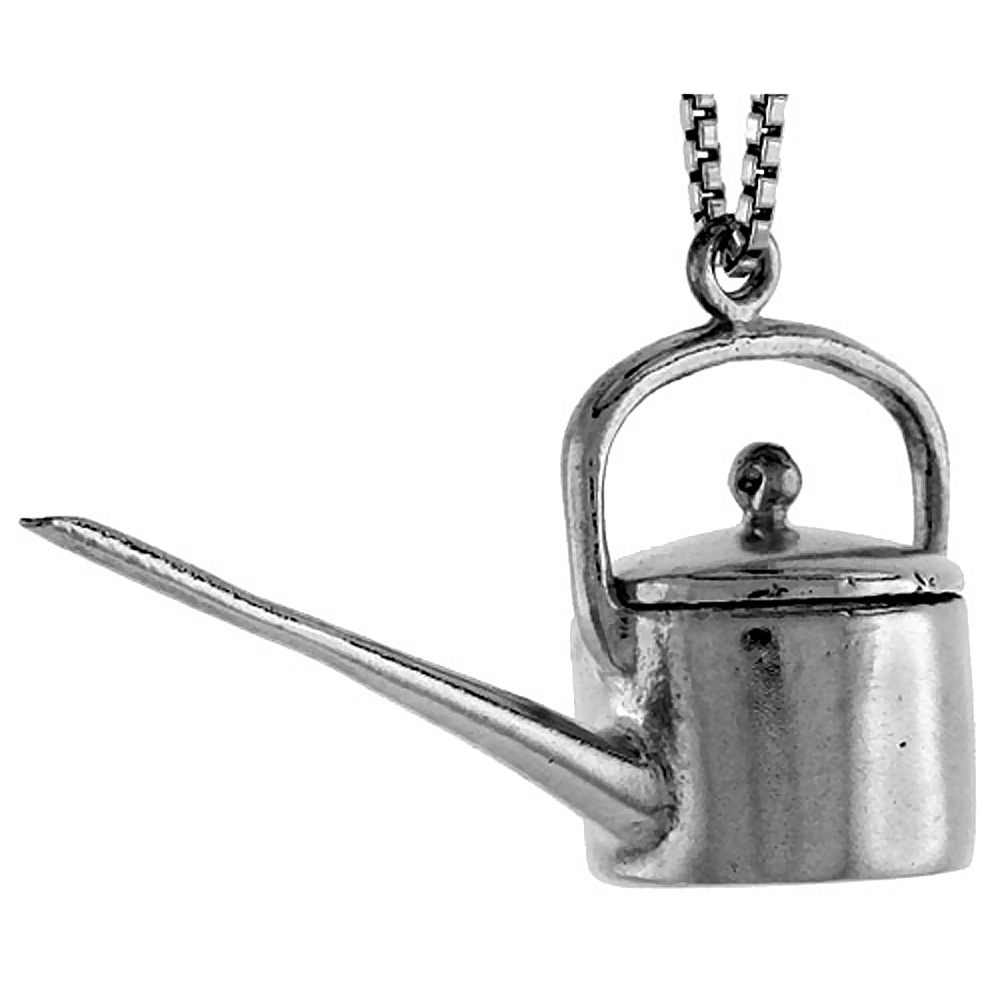 Sterling Silver Watering Can Charm, 3/4 inch tall