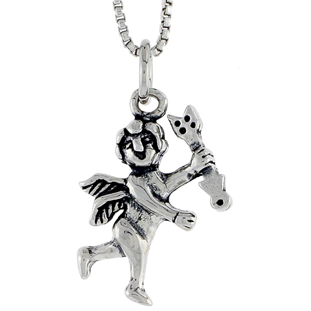 Sterling Silver Cupid Charm, 3/4 inch tall