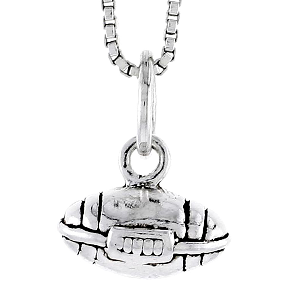 Sterling Silver Football Charm, 1/4 inch tall
