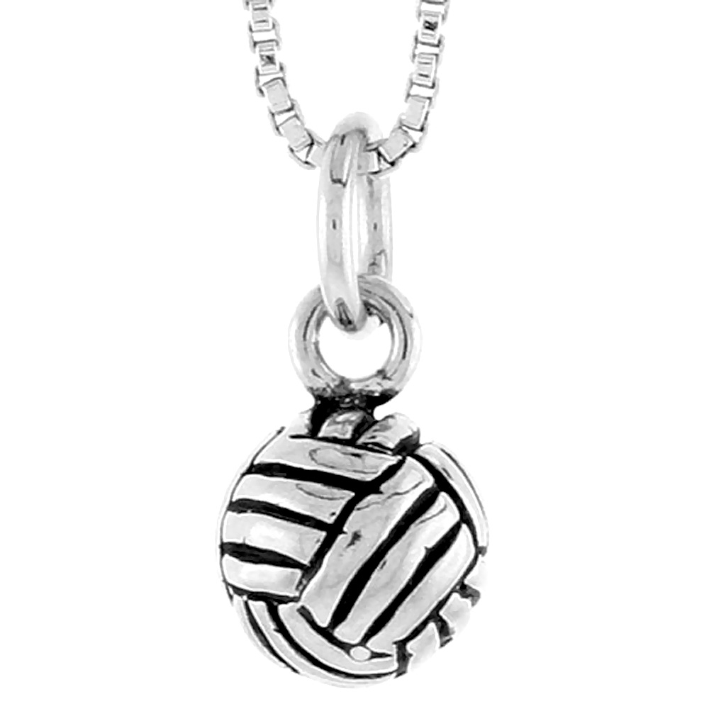 Sterling Silver Volleyball Charm, 5/16 inch tall