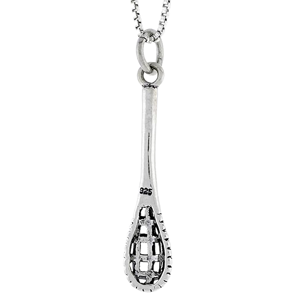 Sterling Silver Lacrosse Stick Charm, 1 1/8 inch tall