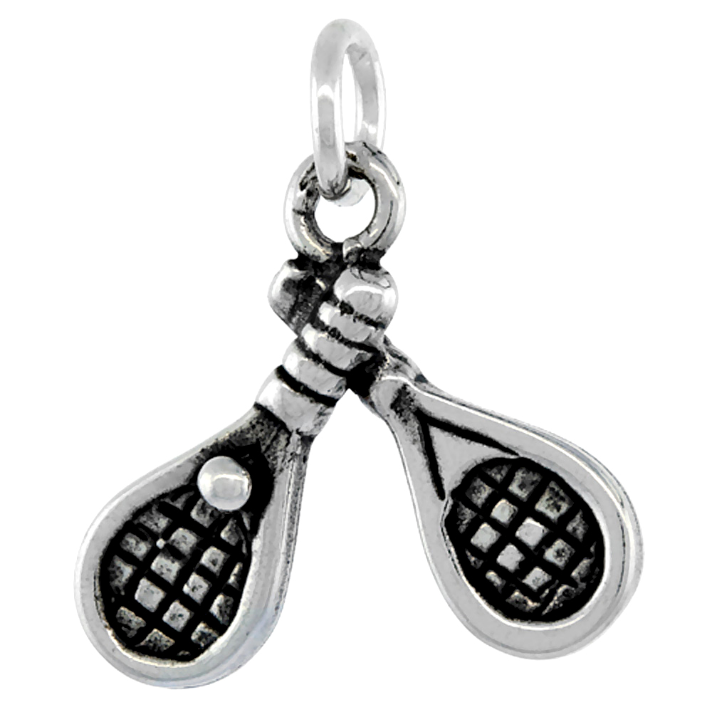 Sterling Silver Racquetball charm, 5/8 inch tall