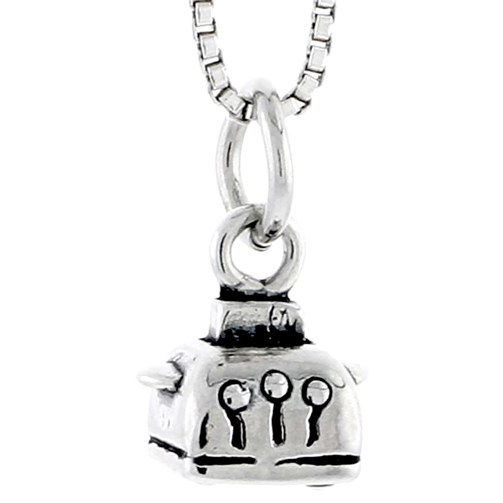 Sterling Silver Toaster Charm, 5/16 inch tall