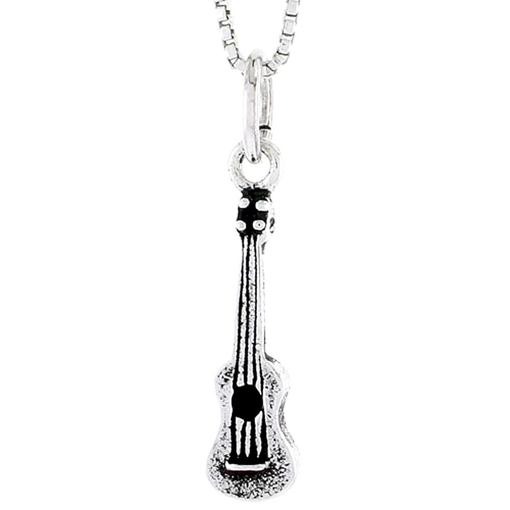Sterling Silver Guitar Charm, 3/4 inch tall