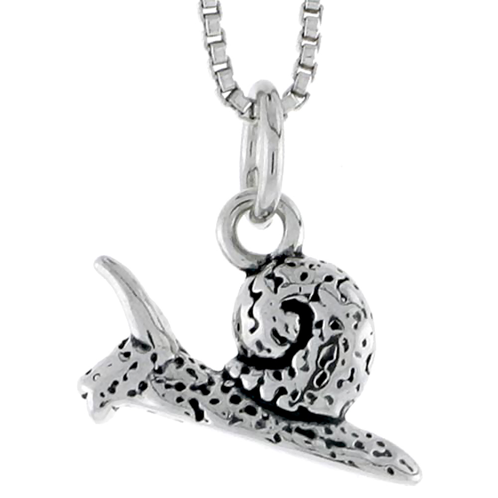 Sterling Silver Snail Charm, 3/8 inch tall