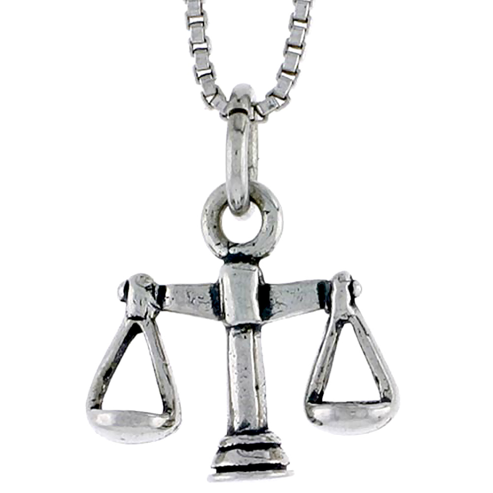 Sterling Silver Scales of Justice Charm, 1/2 inch tall