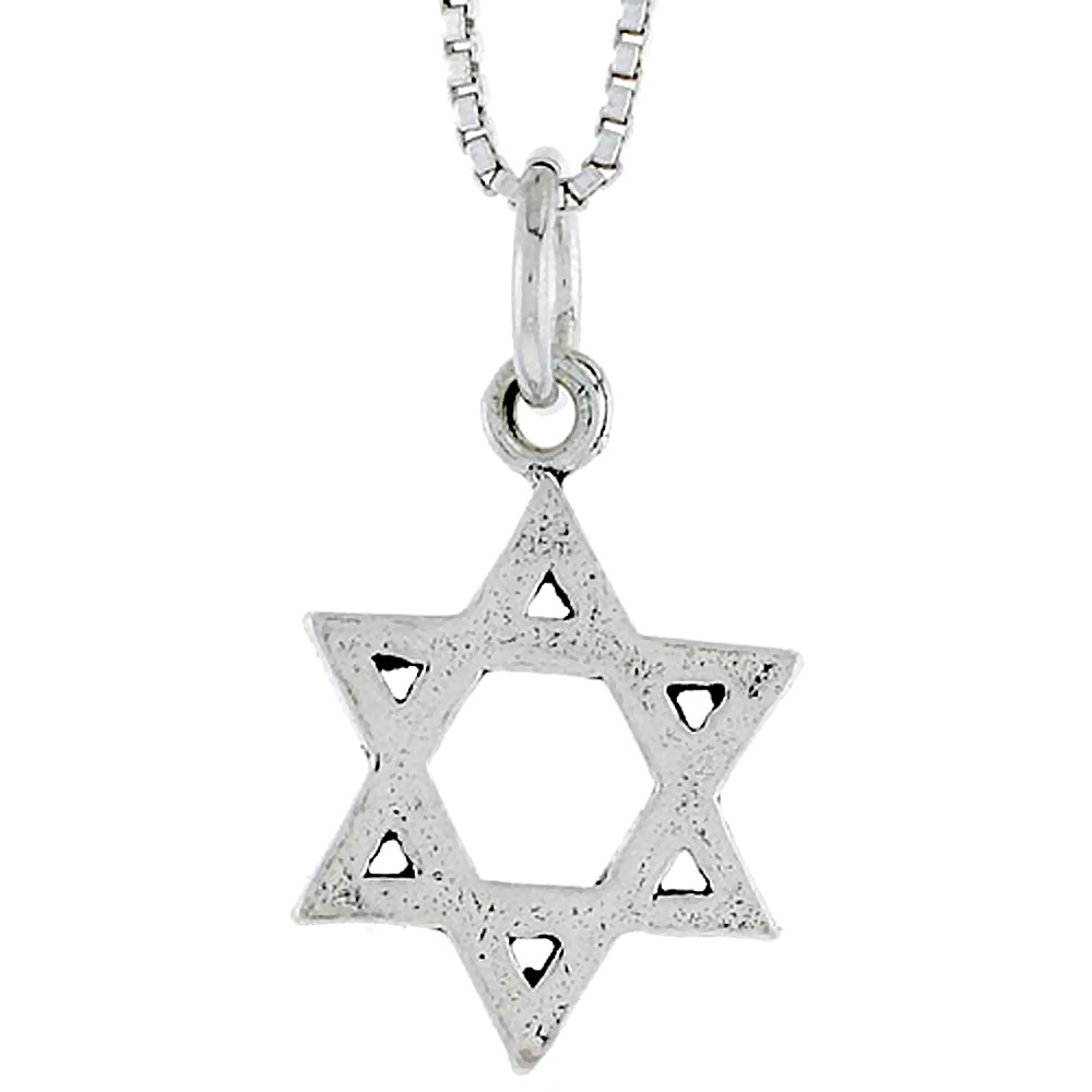 Sterling Silver Star of David Charm, 5/8 inch tall