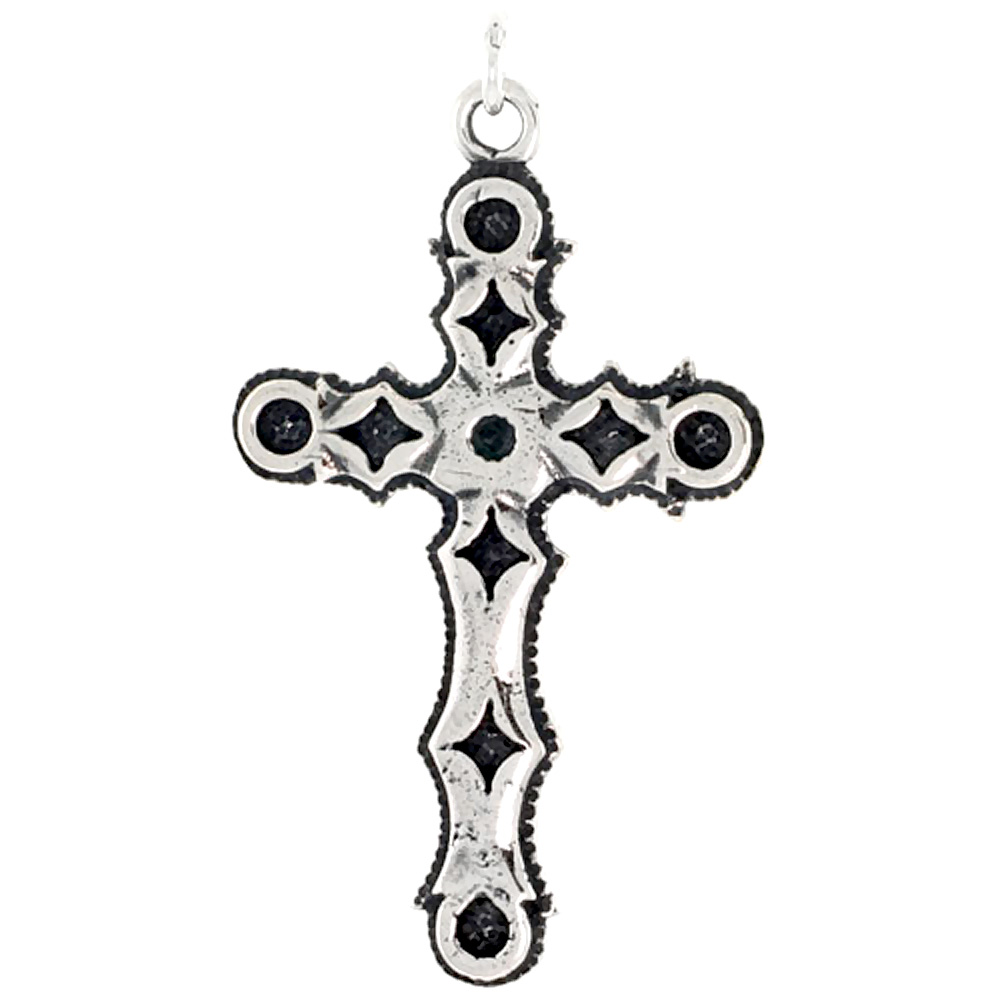 Sterling Silver Latin Cross Charm, 1 1/2 inch tall