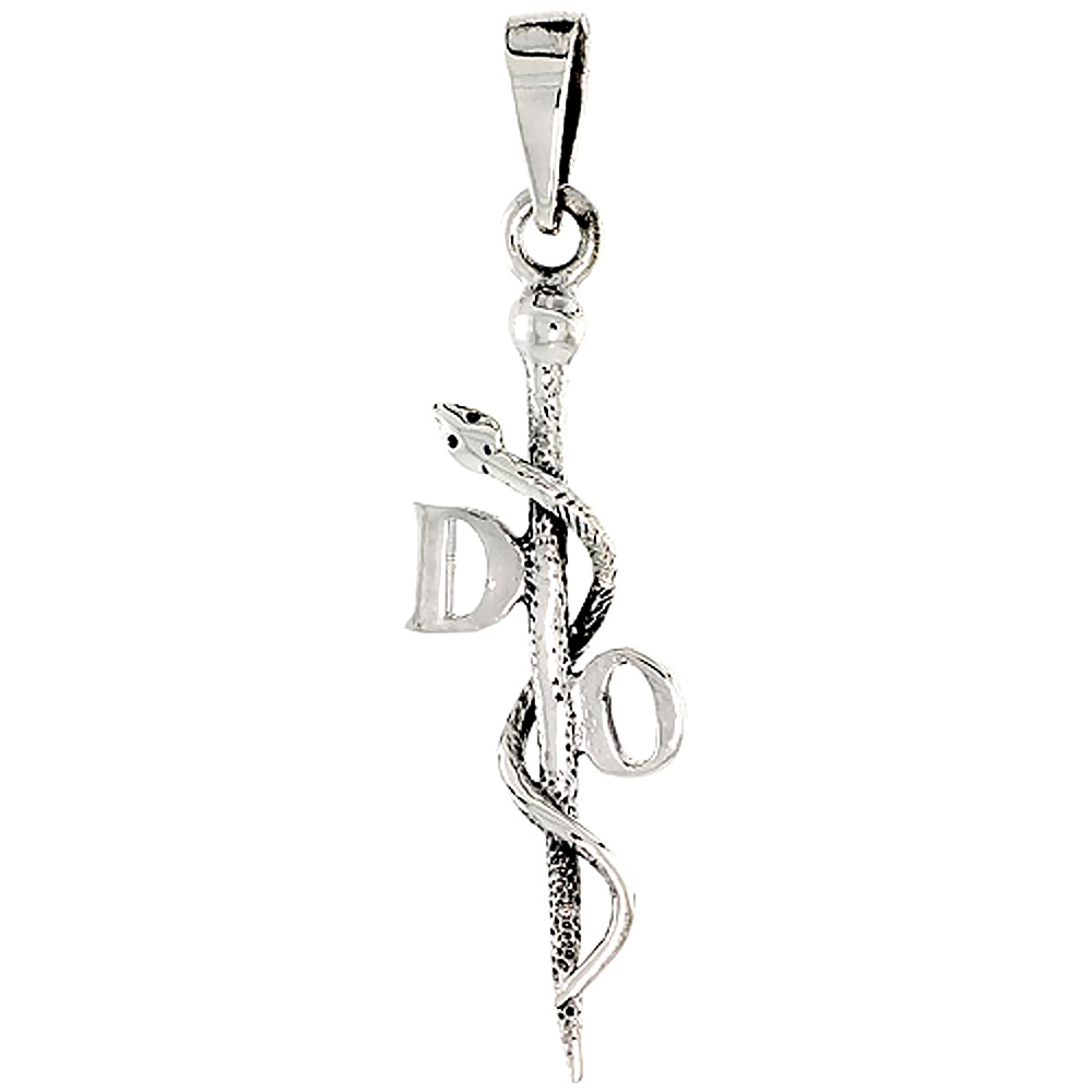 Sterling Silver Doctor of Osteopathy Insignia Charm, 1 inch tall