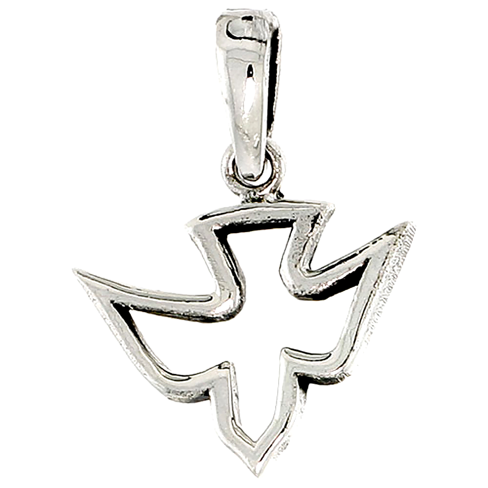 Sterling Silver Dove Charm, 1/2" inch tall