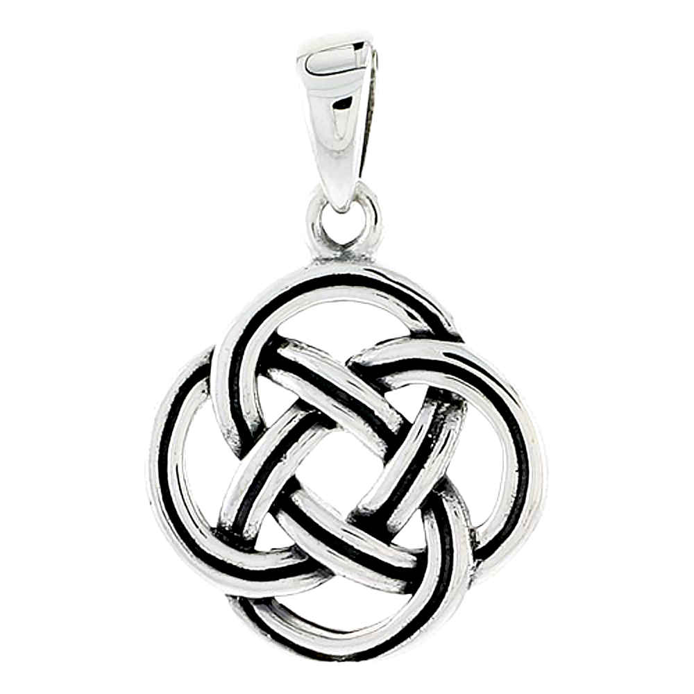 Sterling Silver Celtic Knot Charm, 3/4 inch