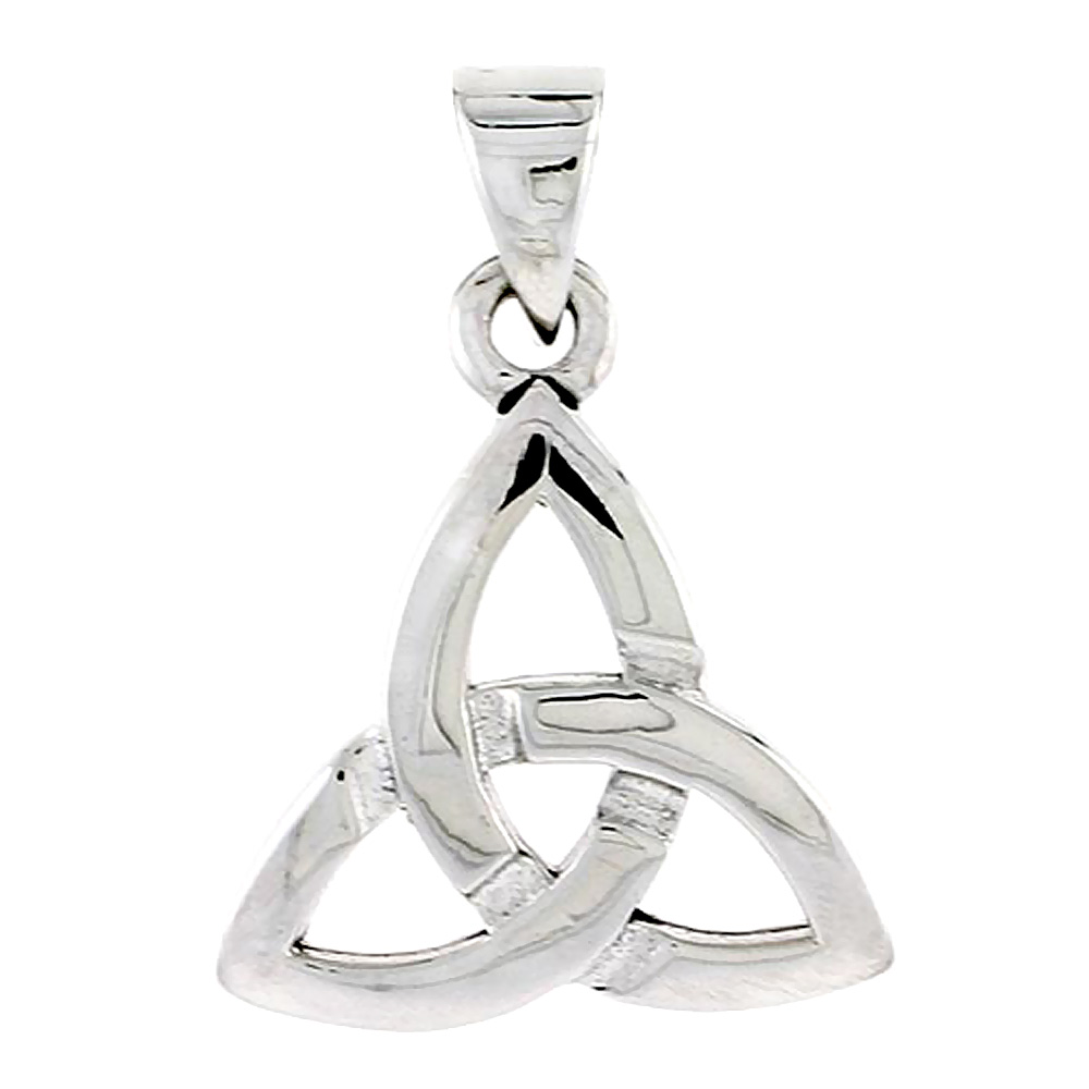 Sterling Silver Celtic Knot Trinity Charm, 3/4 inch 