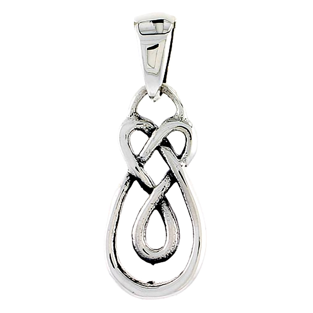 Sterling Silver Celtic Motherhood Knot Charm, 3/4 inch 