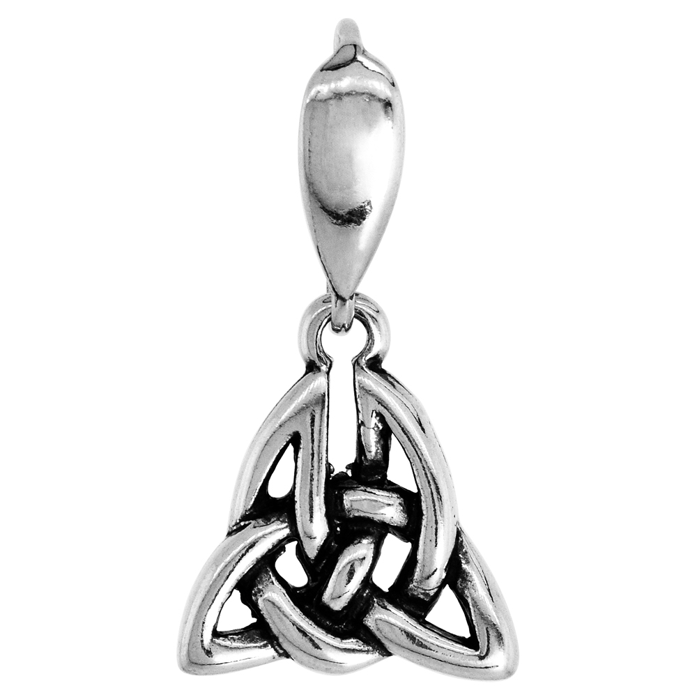 Sterling Silver Celtic Knot Trinity Charm, 1/2 inch