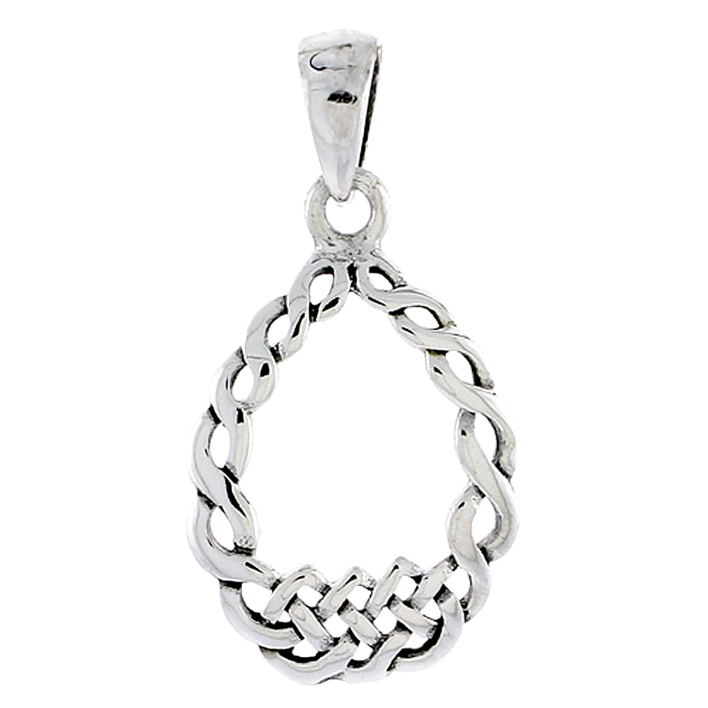 Sterling Silver Celtic Knot Charm, 7/8 inch