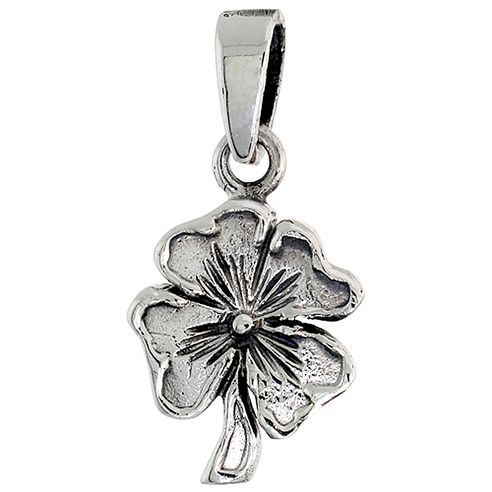 Sterling Silver Clover Charm, 5/8 inch tall 