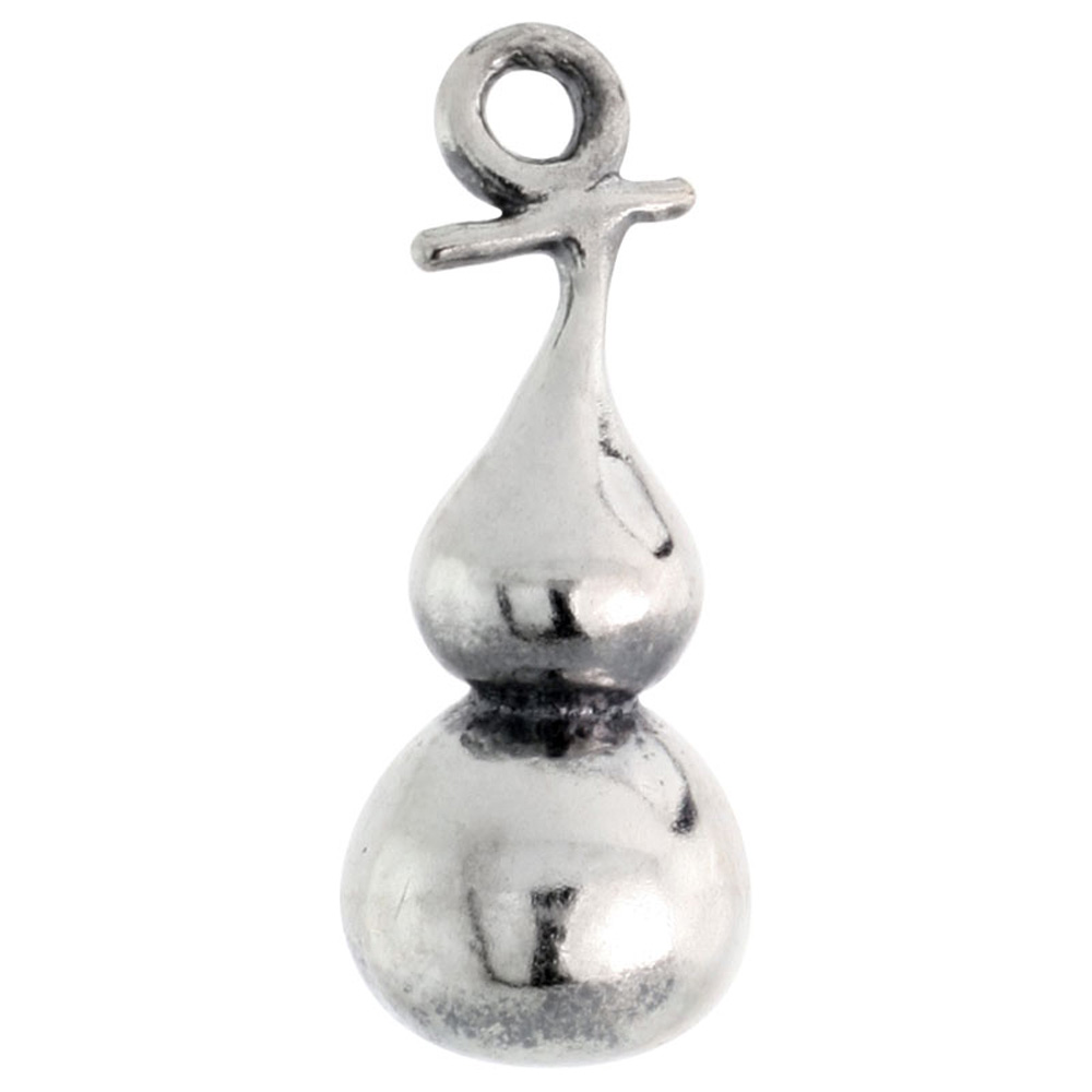 Sterling Silver Double Drop Charm, 3/4 inch tall