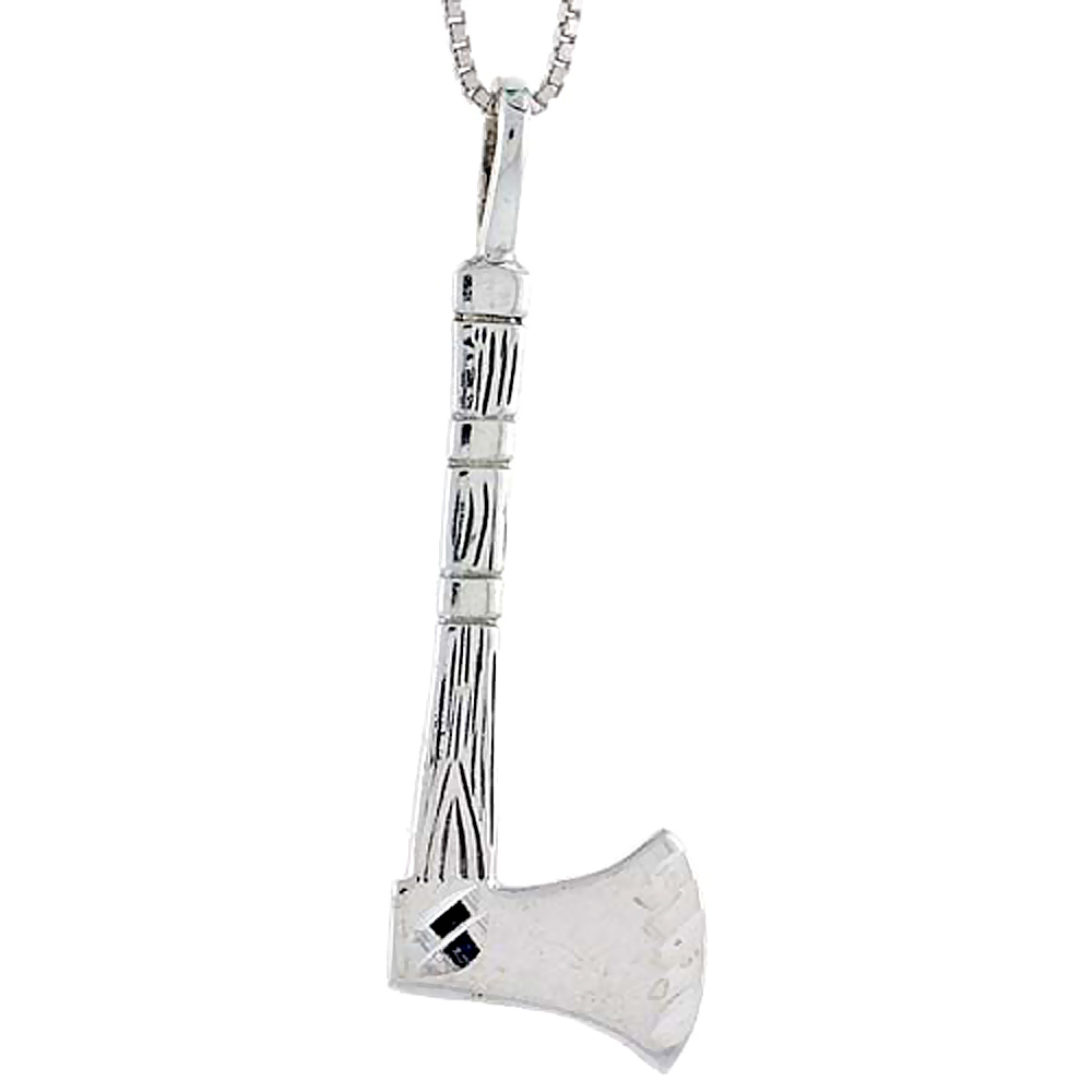 Sterling Silver Axe Pendant, 1 3/4 inch tall