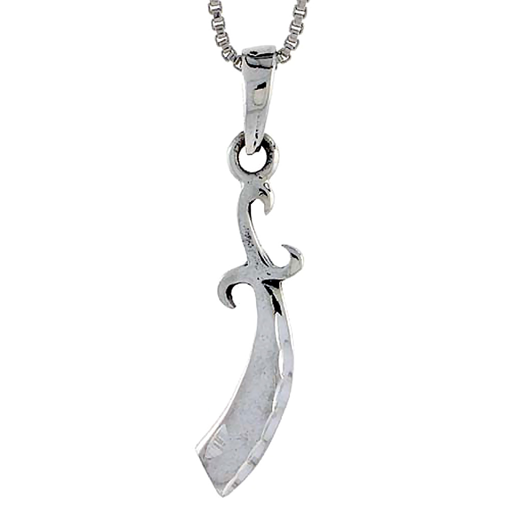Sterling Silver Sword Pendant, 1 3/4 inch tall