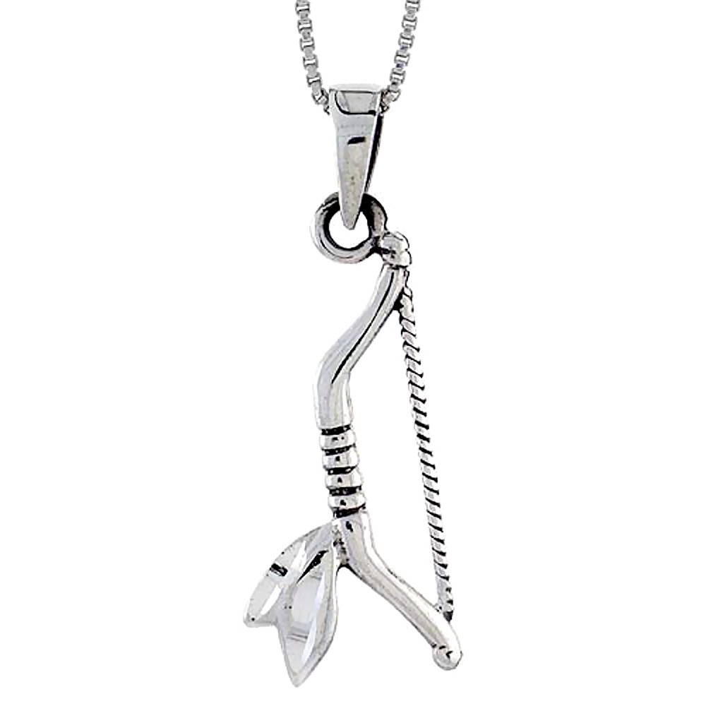 Sterling Silver Bow Pendant, 1 1/8 inch tall