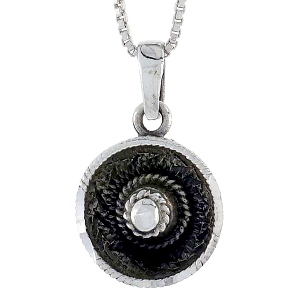 Sterling Silver Sombrero (Mexican Hat) Pendant, 1/2 inch tall