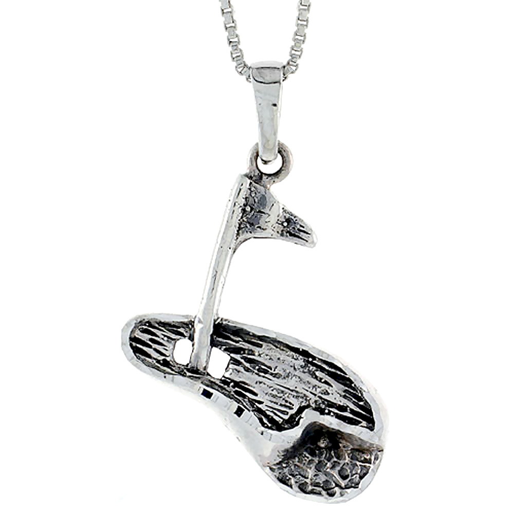 Sterling Silver Golf Course Pendant, 1 1/4 inch 