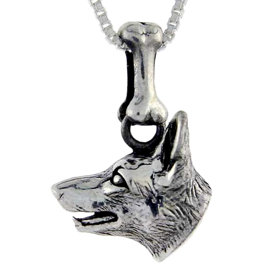 Sterling Silver German Shepherd Dog Pendant �