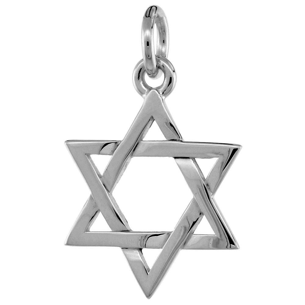 Dainty 5/8 inch Sterling Silver Plain Jewish Star of David Pendant Women Cut Out Design Flawless Finish