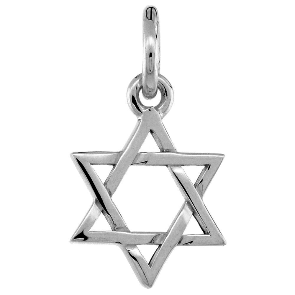 Tiny 3/8 inch Sterling Silver Plain Jewish Star of David Pendant Women Cut Out Design Flawless Finish No Chain