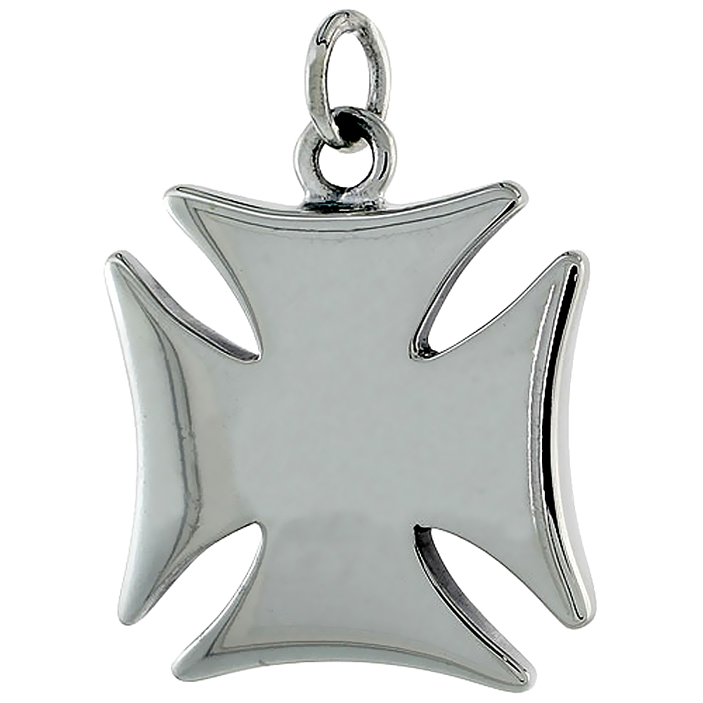 Sterling Silver Maltese Iron Cross, 15/16" (24 mm) tall