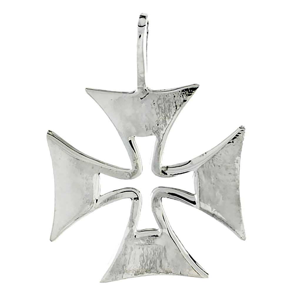 Sterling Silver Maltese Iron Cross, 1" (25 mm) tall