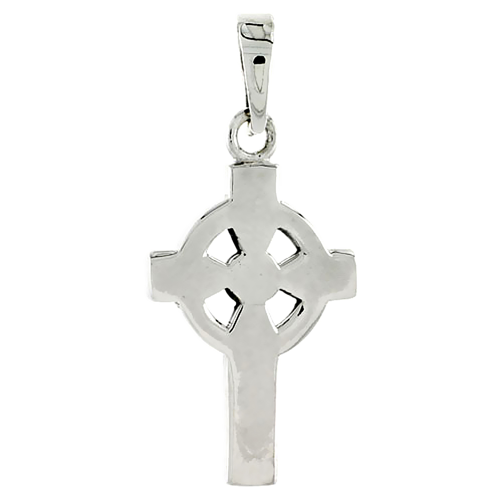 Sterling Silver Celtic Cross, High Cross, 1 1/8&quot; (29 mm) tall