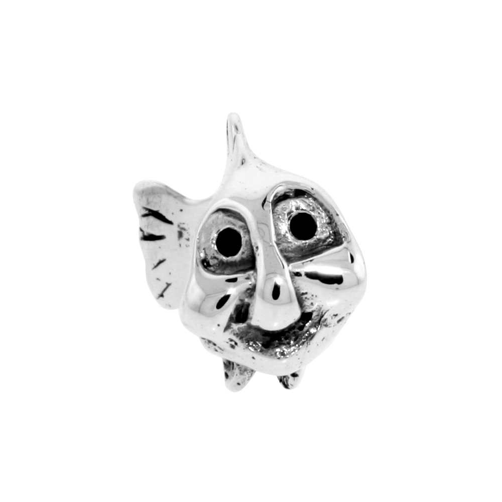Sterling Silver Tang Fish Bead Charm for most Charm Bracelets