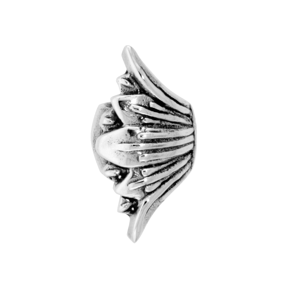 Sterling Silver Fan-shaped Bead Charm for most Charm Bracelets