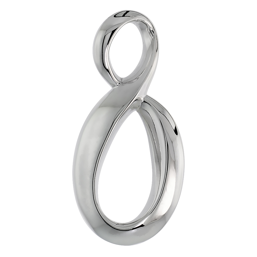 High Polished Knot Pendant in Sterling Silver, 1 3/16" (30 mm) tall