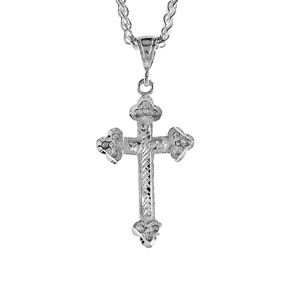 Sterling Silver Cross Pendant,1 3/4 inch tall