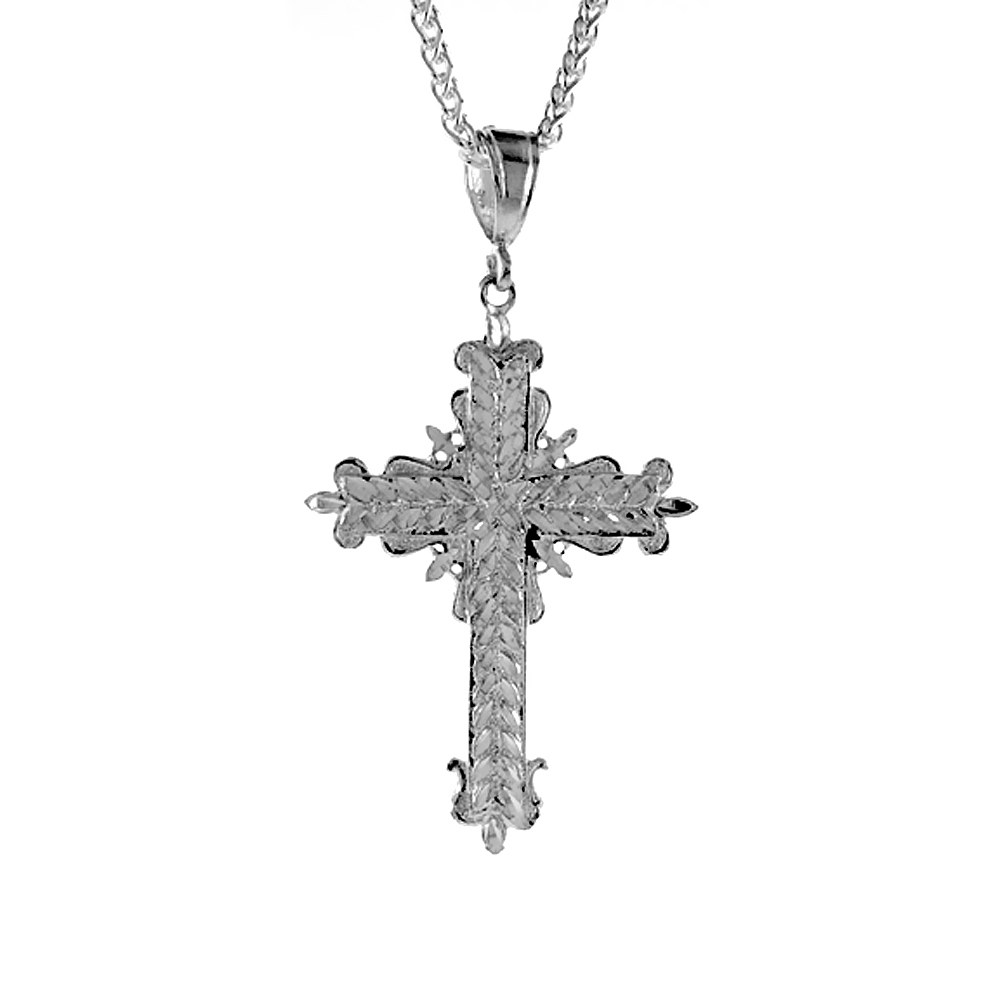 Sterling Silver Cross Pendant, 2 5/16 inch tall