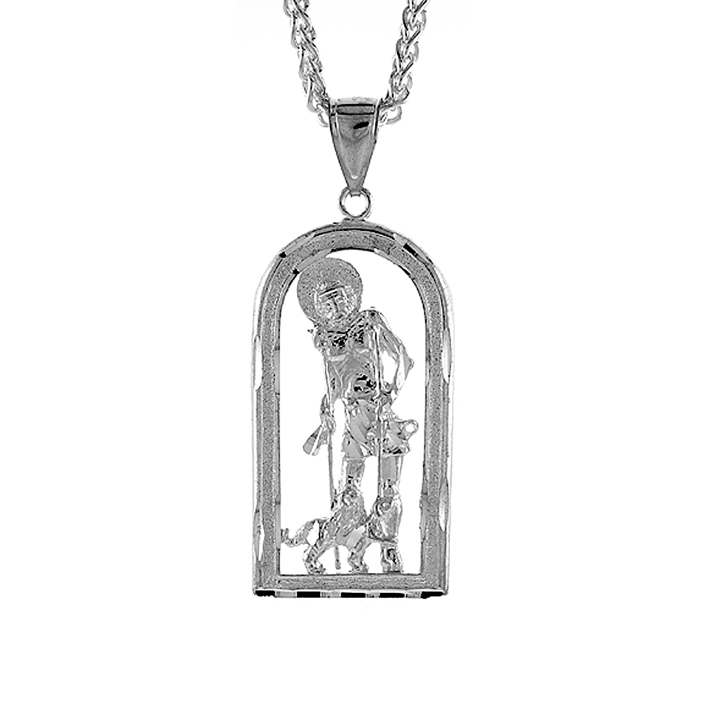 Sterling Silver St. Lazarus Pendant, 1 3/4 inch tall