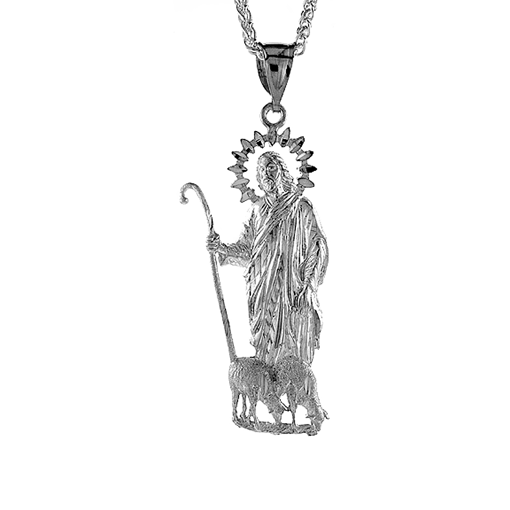 Sterling Silver St. Lazarus Pendant, 2 3/4 inch tall