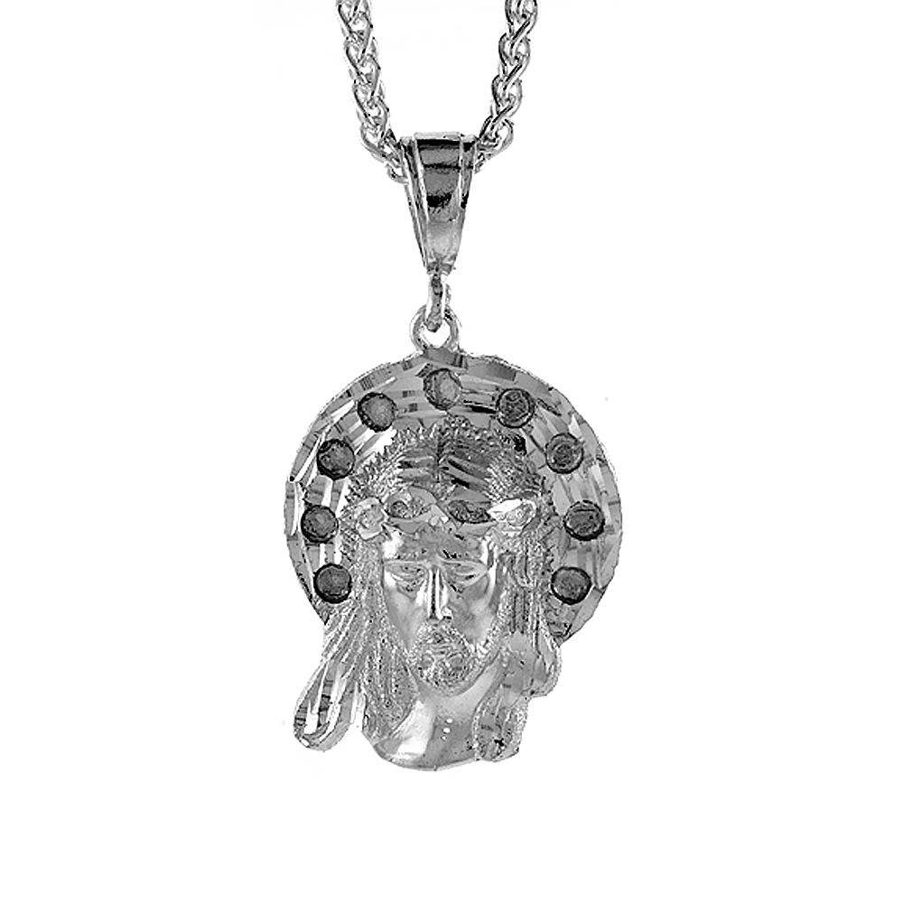 Sterling Silver Christ Pendant, 1 1/2 inch tall