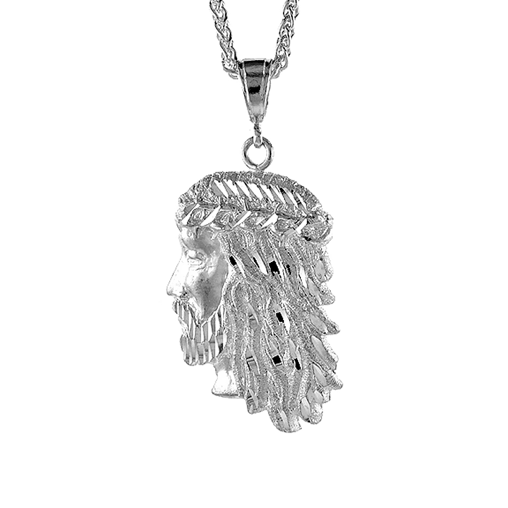 Sterling Silver Christ Pendant, 2 1/16 inch tall